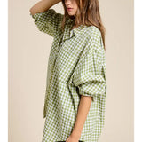 Winnie Gingham Shirt - Leaf