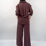 Scout Linen Pant - Chocolate Cherry