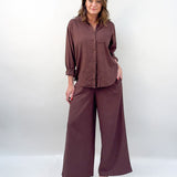 Scout Linen Pant - Chocolate Cherry