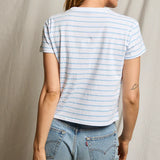 Everett Stripe Tee - Powder Blue