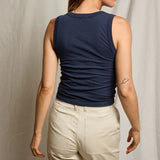 Khara U Neck Tank - Navy
