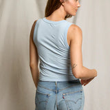 Khara U Neck Tank - Powder Blue