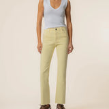 Kelsey High Rise Ankle Flare - Yellow