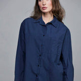 Boyfriend Cotton Shirts - Royal Blue