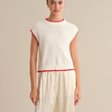 Pearl Cap Sleeve Pullover