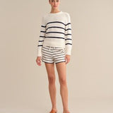 Coral Striped Pullover