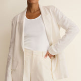 Evan Linen Blazer - Cloud