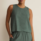 Sloane Linen Top - Everglade