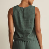 Sloane Linen Top - Everglade