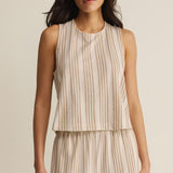 Sloane Knit Striped Top - Cloud