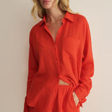 The Perfect Airy Gauze Top - Lychee
