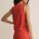 Sloane Jersey Muscle Tank - Lychee