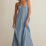 Angel Eyes Twill Midi Dress