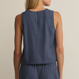 Sloane Linen Top - Vintage Indigo