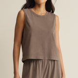 Sloane Jersey Muscle Tank - Taupe