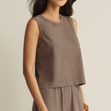 Sloane Jersey Muscle Tank - Taupe
