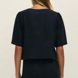 La Belle Linen Top - Black