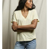 Hendrix Cotton Boxy V Neck - Custard