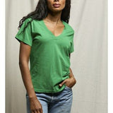 Hendrix Cotton Boxy V Neck - Grass