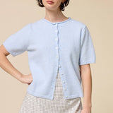 Taylor Short Sleeve Cardigan - Baby Blue