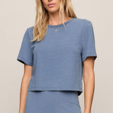 Stellan Jersey Denim Tee - Santorini indigo