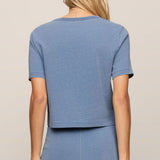Stellan Jersey Denim Tee - Santorini indigo