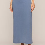 Gail Jersey Denim Midi Skirt - Santorini Indigo