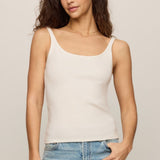 Vale Scalloped Tank - Sandstone