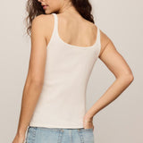 Vale Scalloped Tank - Sandstone