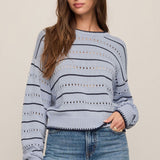 Darby Stripe Sweater - Skyline