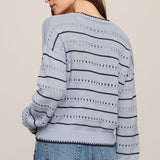 Darby Stripe Sweater - Skyline