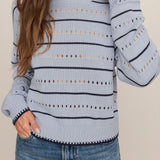 Darby Stripe Sweater - Skyline