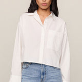 Favorite Button Up Top - White