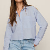 Favorite Button Up Top - Hamptons Blue