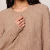 Medina Pointelle Cardigan - Macaroon