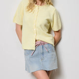 Taylor Short Sleeve Cardigan - Butter