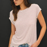 Lola Stripe Tee - Cherry