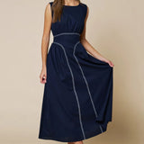 Sleeveless Gathered Maxi Dress