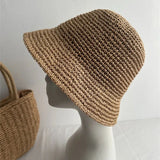 Foldable Raffia Bucket Hat