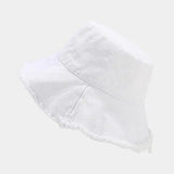 Vintage Frayed Bucket Hat - White