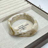 Acetate Wide Cuff Bracelet - Beige