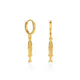 Tiny Fish Huggie Hoop Earrings