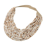 Marbled Ball Multi Layered Necklace - Ivory