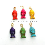 Colorful Fish Clip On Charm - Blue