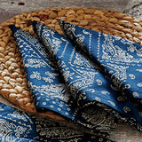 Bandana Napkin Set Of 4 Blue Cotton Summer