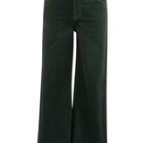 Meg HR Wide Leg Raw Hem Long Inseam - Evergreen