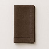 Dinner Napkin - Brown Linen Hemstitch S/4