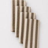 Dinner Napkin - Brown Stripe S/4