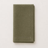Dinner Napkin - Olive Green Linen Hemstitch S/4