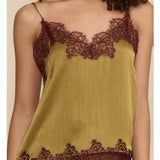Vanessa Satin Lace Trim Top